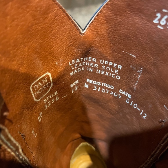 Dan Post Women's Brown 12" Goat/Inlay Cowboy Boots DP3256 Size  10 - Picture 2 of 4